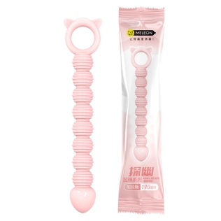 Анальные бусы ребристой шарообразной формы телесные Meleon Explore Anal Beads