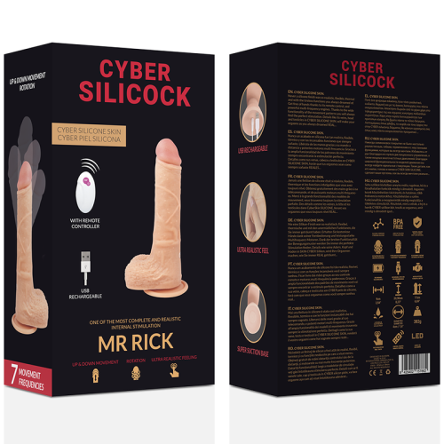 Фалоімітатор реалістичний з рухомою головкою Mr Rick CYBER SILICOCK тілесний - 6