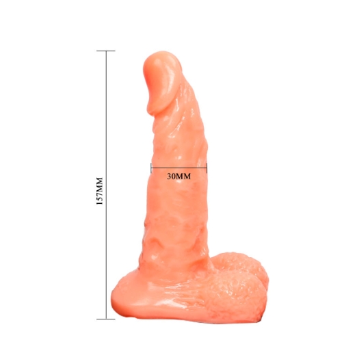Страпон на трусиках реалистичный с мошонкой бежевый BAILE Ultra Passionate Harness - 5