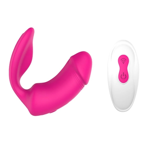 Подвійний вагінально-кліторальний вібратор з рожевим пультом Dream Toys Essentials - 9