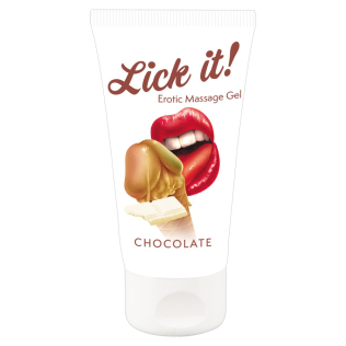 Оральная смазка на водной основе с шоколадным вкусом веганская Lick It! 50 мл 