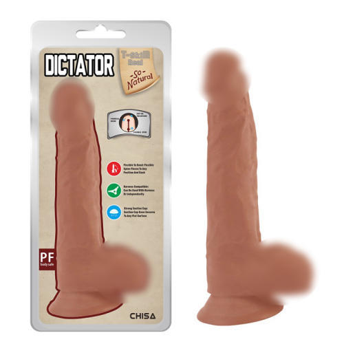 Фалоімітатор реалістичний на присосці бежевого кольору Chisa T-Skin Real Dictator - 1