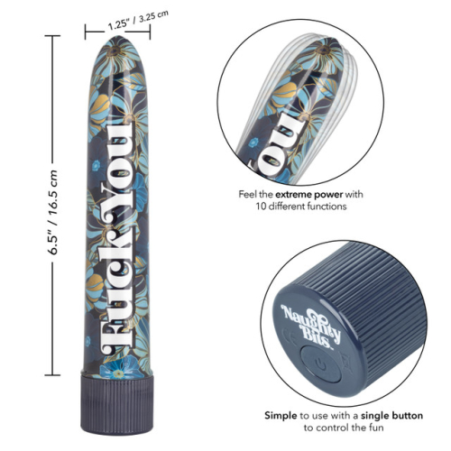 Міні вібратор різнокольоровий California еxotic novelties CalExotics Naughty Bits Fuck You Personal Vibrator Free Shipping - 5