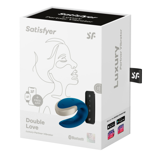 Смарт-вибратор 7,5/3 см для пар Satisfyer Double Love (Blue) с пультом Сатисфаер - 7