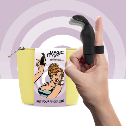 Вібратор на палець для стимуляції клітора чорний FeelzToys Magic Finger Vibrator - 1