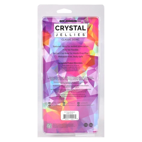 Фалоімітатор реалістичний на присосці райдужний Doc Johnson Crystal Jellies - 8.5 Inch - 6