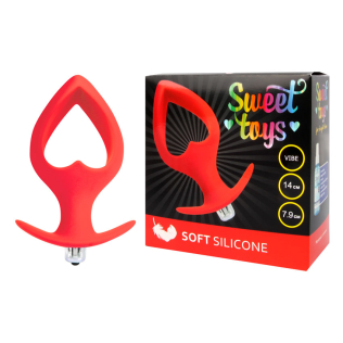 Втулка анальна з вібрацією Sweet Toys L 140 мм d 79 мм, Колір Червоний