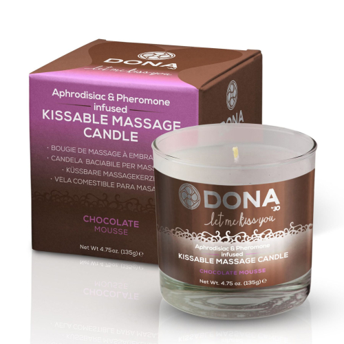 Массажная свеча с запахом шоколадного мусса DONA Kissable Massage Candle 125 мл - 1