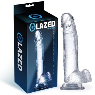 Фаллоимитатор реалистичный на присоске прозрачного цвета Latetobed Realistic Dildo Testicles Crystal