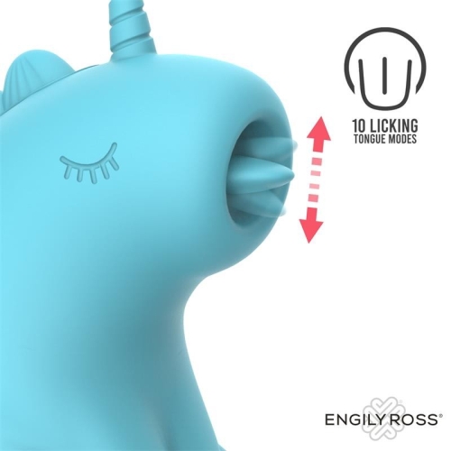 Кліторальний вібратор з пультом керування блакитною Engily Ross Snowflake Massager Licking Tongue - 2