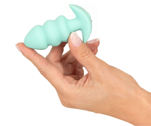 Анальна вібропробка зелена Soft Silicone Vibrating Mini Butt Plug - 6
