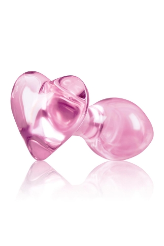 Анальний скляний затор рожевого кольору NS Novelties Crystal heart - 4