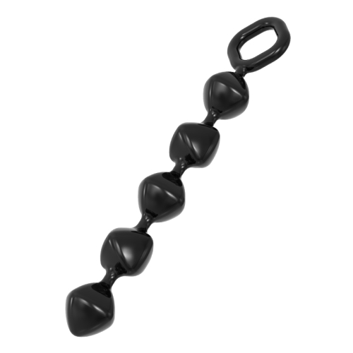 Анальні намисто каменеподібної форми чорні Meleon Magic Cube Anal Beads - 5