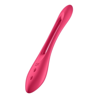 Вибромассажер силиконовый универсальный для пар бордовый Satisfyer Elastic Joy
