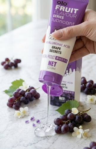 Лубрикант на водной основе c ароматом спелого винограда OLO Fruit Flavour Series Grape Secrets 120 мл - 3