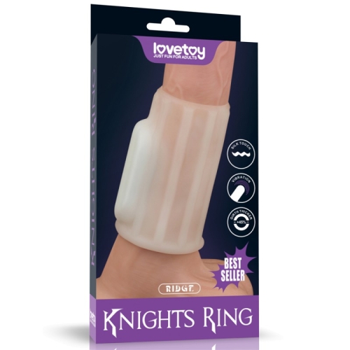 Вібронасадка на пеніс білого кольору Lovetoy Vibrating Knights Ring довжина 76 мм - 1