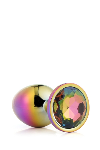 Анальна пробка райдужна з райдужним каменем 7,1 х 2,7 см Dream Toys Gleming Love - 4
