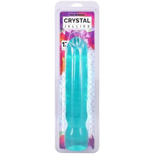 Фаллоимитатор реалистичный на присоске бирюзовый Doc Johnson Crystal Jellies - 12 Inch Big Boy - 2