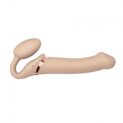 Жіночий вагінальний страпон з вібрацією Strap-On-Me Vibrating Flesh L - 6