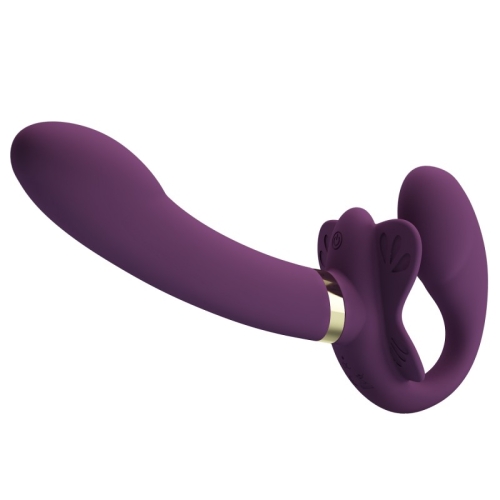 Безременний вібрострапон подвійний для жінок фіолетовий LYBAILE Valerie Dual Motor G-Spot Vibration - 2