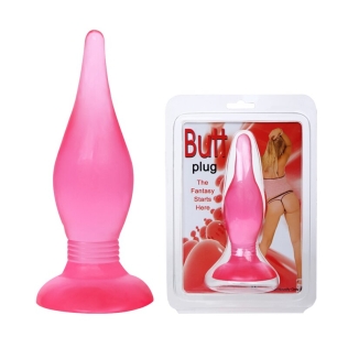 Анальний корок на присосці червоного кольору LYBAILE Butt plug