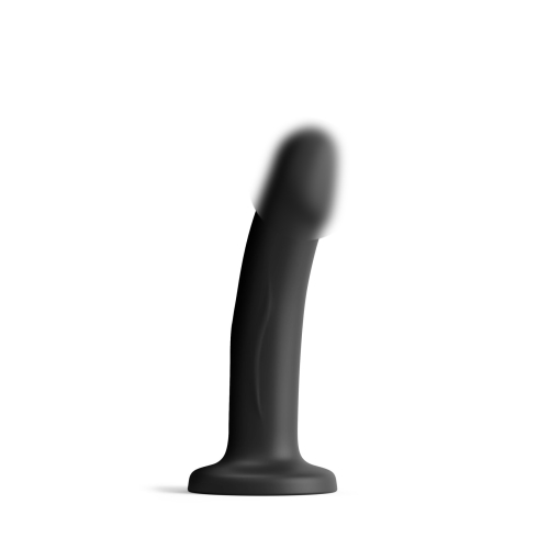 Насадка для страпону на присосці термоактивна силіконова чорного кольору Dorcel Real Pleasure розмір S - 1