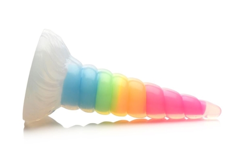 Фентезійний фалоімітатор на присосці райдужний Creature Cocks Luminescent Rainbow Dildo - 2