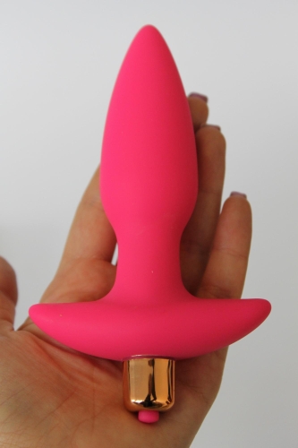 Втулка анальна з вібрацією Sweet Toys L 105 мм d 35 мм, колір яскраво-рожевий - 1