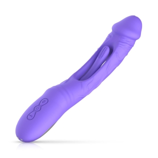 Вибратор для точки G фиолетовый Good Vibes Only Flax Vibrating Dildo with G-Spot 