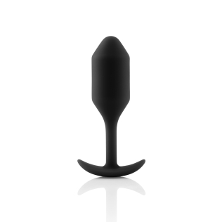 Анальная пробка со смещенным центром тяжести B-Vibe для эротических игр силиконовая черная