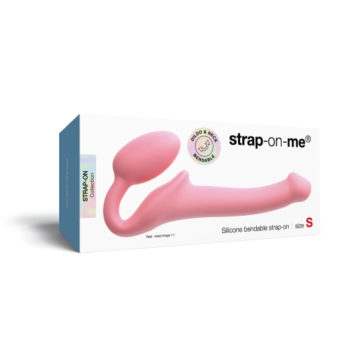 Безремневий страпон повністю регульований рожевого кольору Strap-On-Me Rose розмір S - 7
