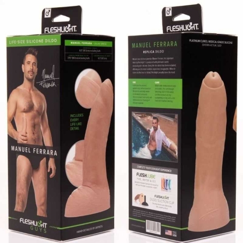 Фаллоимитатор с мошонкой реалистичный порнозвезды Manuel Ferrara бежевого цвета Fleshlight Fleshjack - 7