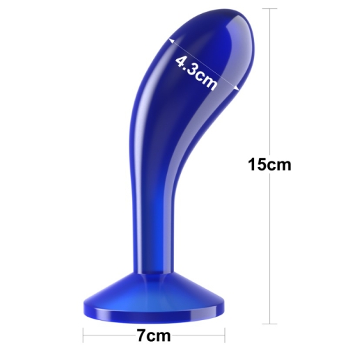 Анальний гель гелевий на присосці синього кольору Lovetoy Flawless clear prostate plug - 2