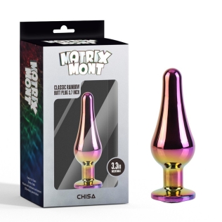 Анальна пробка із кристалом райдужного кольору Chisa Classic Butt Plug 3.7