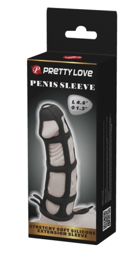 Стимулююча насадка на член чорна Penis Sleeve - 10