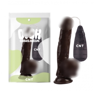 Вібратор реалістичний на присосці із пультом Cnt  Stud Realistic Vibrating Dong 8.2 коричневий