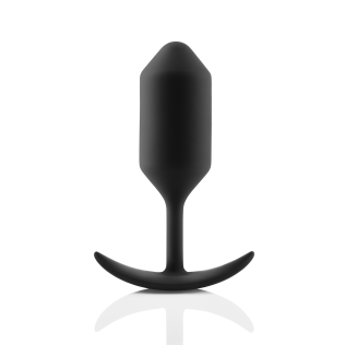 Анальная пробка со смещенным центром тяжести  B-Vibe для интимных игр силиконовая черная