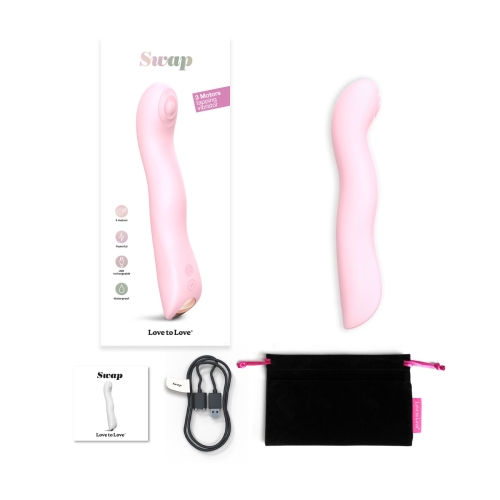 Вибратор изогнутой формы для точки G розового цвета Love To Love Swap Baby Pink - 6