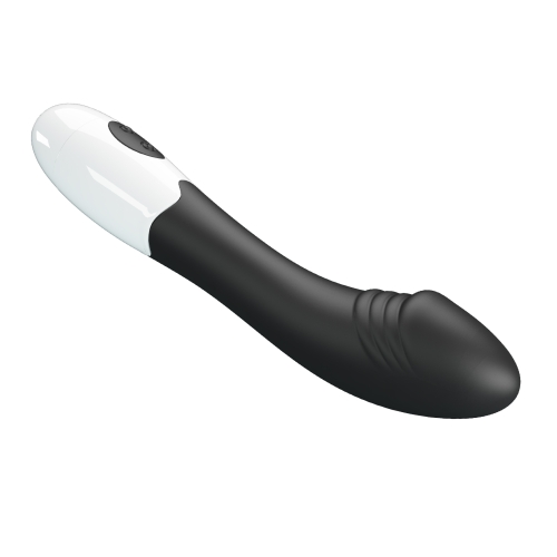 Вібратор для точки G ребристий чорно-білий Lybaile Pretty Love Elemental Vibrator - 5