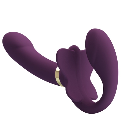 Безременний вібрострапон подвійний для жінок фіолетовий LYBAILE Valerie Dual Motor G-Spot Vibration - 3