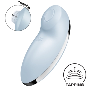 Вібратор Пульсатор для стимуляції клітора блакитного кольору Satisfyer Tap &amp;amp; Climax 2