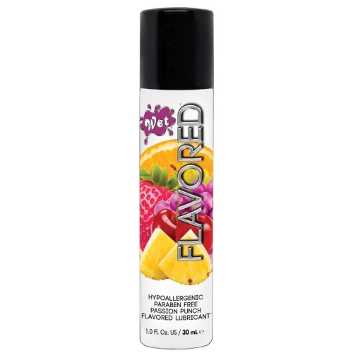 Оральный лубрикант на водной основе со вкусом фруктов Wet Flavored Passion Punch 30 мл - 1