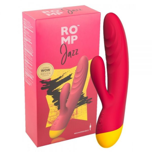 Вібратор кролик для вагінально кліторальної стимуляції червоний Romp Jazz - 1