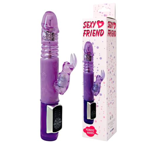 Вібратор-пульсатор-ротатор 14 см / 3,8 см зі стимуляцією клітора Sexy Friend Мега оргазми - 2
