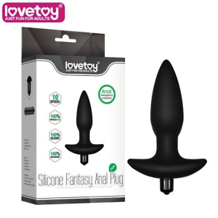 Силіконова анальна пробка з вібрацією lovetoy чорний