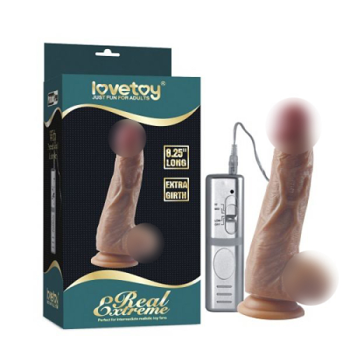 Вібратор реалістичний на присоску коричневий Lovetoy - 1