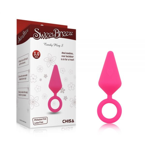 Анальная пробка с кольцом розового цвета Chisa Candy Plug Small - 1