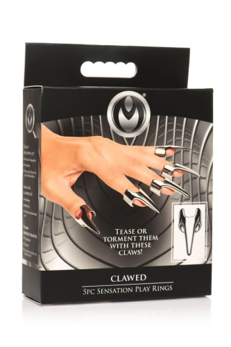 Набор колец с когтями серебристого цвета Master Series Five-Piece Sensation Claw Rings - 9