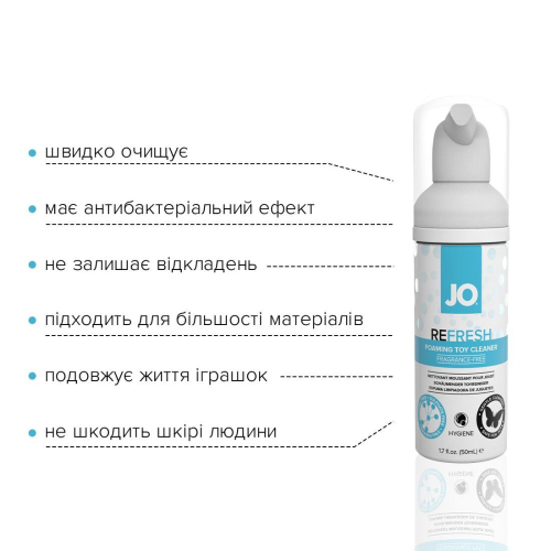 Мягкая пенка для очистки секс игрушек System JO REFRESH 50 мл - 3