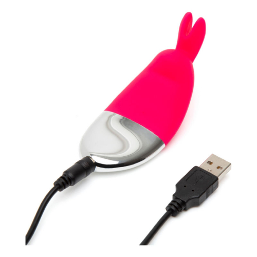 Клиторальный мини стимулятор с ушками красного цвета Fifty Shades of Grey Happy Rabbit Rechargeable Panty Vibrator - 3